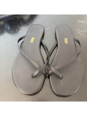 Tkees Sandals WMS SZ EU 40 US 9 BLK Riley Sable Criss Cross Flip Flops